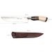 Faca Gaúcha Churrasco 8" Inox Cabo Curvo Chifre Madeira Osso