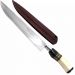 Faca Gaúcha Churrasco 8" Inox Cabo Curvo Chifre Madeira Osso