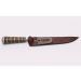 Faca estilo Solingem  aço inox 3 mm de espessura cabo fibra tatu bainha em couro 8 polegadas Facas Gaucha 2008RT 