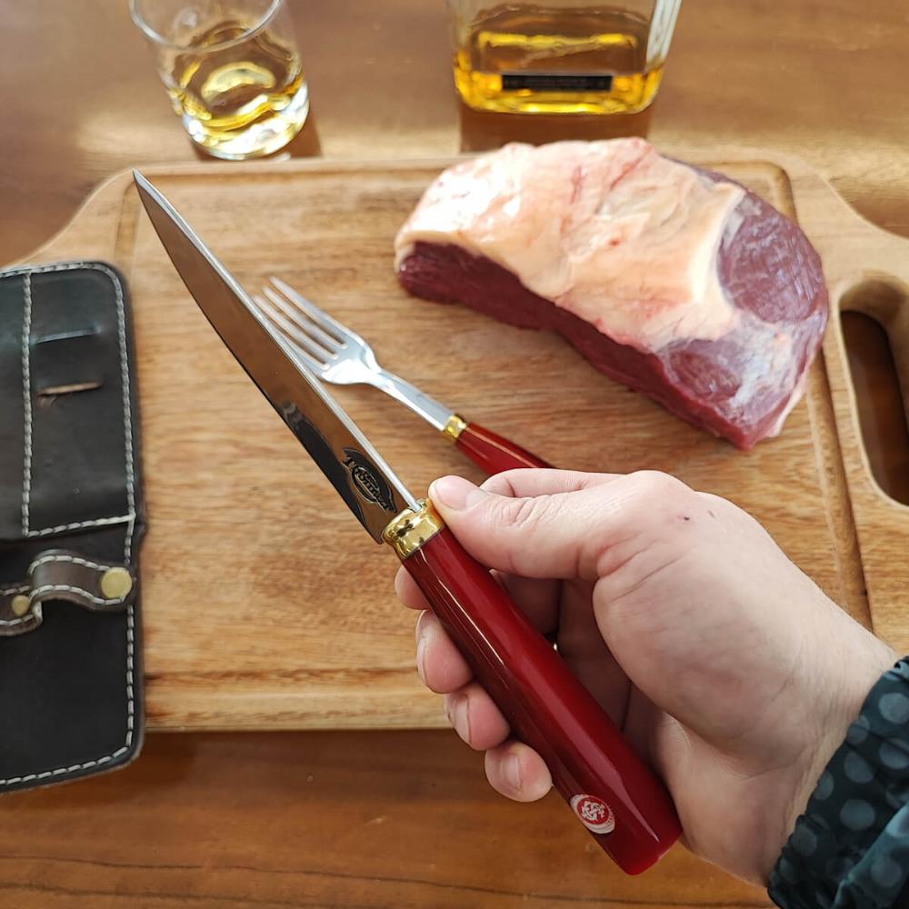 Kit Churrasco Garfo e Faca Internacional Talher Artesanal Aç