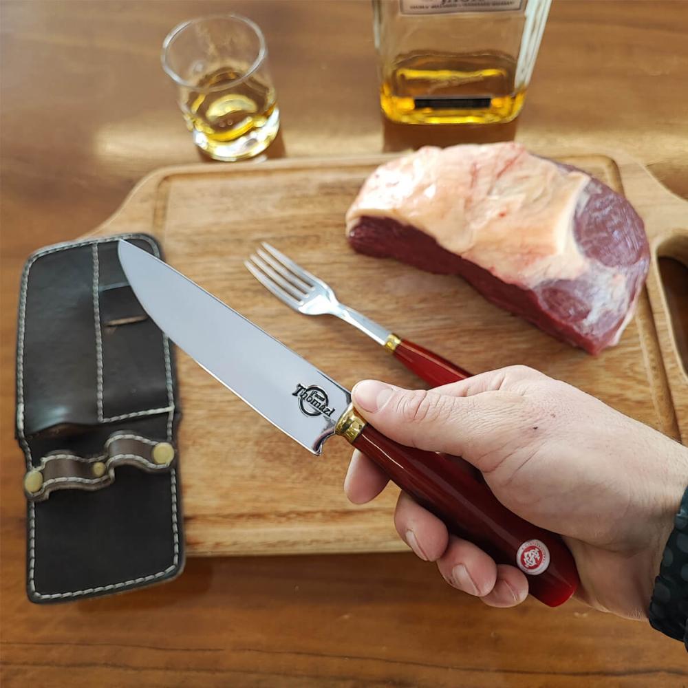 Kit Churrasco Garfo e Faca Internacional Talher Artesanal Aç