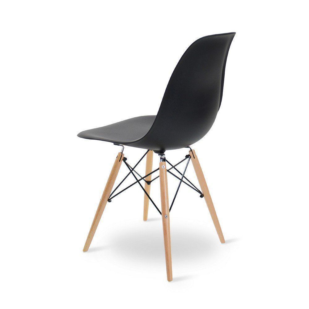 Cadeira Eiffel Charles Eames Base Madeira Sala de Jantar Preto - SSX Multicoisas