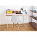 Cadeira Eiffel Charles Eames em ABS Branca com Base de Madeira DSW