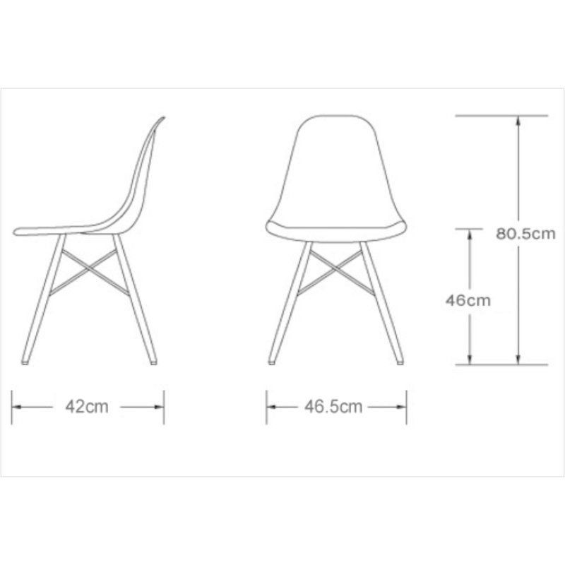 Cadeira Eiffel Charles Eames em ABS Branca com Base de Madeira DSW