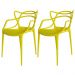Kit 02 Cadeiras Decorativa Amsterdam Amarelo - Facthus