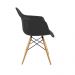 Kit 04 Cadeiras Charles Melbourne com Base de Madeira Branco/Preto - Facthus