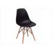 Kit 04 Cadeiras Eiffel Charles Eames em ABS Preta com Base de Madeira DSW