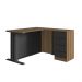 Conjunto para Escritório com 3 Peças Mesa L Armário Alto e  Balcão CM5020 Mel Grafite