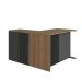 Conjunto para Escritório com 3 Peças Mesa L Armário Alto e  Balcão CM5020 Mel Grafite