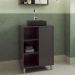 Gabinete Banheiro 60cm Julia Grafite 1 Porta De Correr Sem Cuba