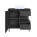 Gabinete Banheiro 80cm Paula Grafite com Cuba Branca Gavetas 1 Porta e 1 Nicho