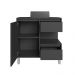 Gabinete Banheiro 80cm Paula Grafite com Cuba Preta Gavetas 1 Porta e 1 Nicho