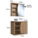 Gabinete De Banheiro 70cm Laura MelEspelheira Cuba Branca e 1 Porta