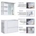 Gabinete De Banheiro 80cm Estela Branco Lavatório Espelheira com 1 Gavetão E Basculante