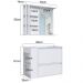 Gabinete De Banheiro 80cm Estela Branco Lavatório Espelheira com 1 Gavetão E Basculante
