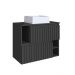 Gabinete De Banheiro Suspenso 75cm Luiza Grafite Cuba Branca e 2 Portas Basculante