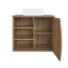 Gabinete Suspenso 70cm Laura Mel Cuba Branca Porta e 2 Prateleiras