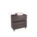 Gabinete Suspenso 80cm Alice Grafite com Balcão Cuba Branca 2 Gavetas Com 1 Basculante Para Banheiro