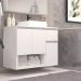 Gabinete de Banheiro Suspenso 80x40x62cm Aurora com Cuba Branco MDP Faema