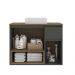 Gabinete de Banheiro Suspenso 80x40x62cm Aurora com Cuba Mel Grafite MDP Faema