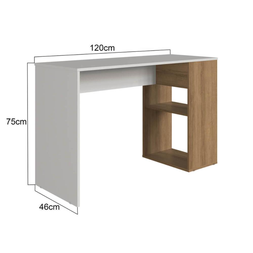 Mesa Escrivaninha 120cm Com Nicho Aberto Arenas Mel Faema