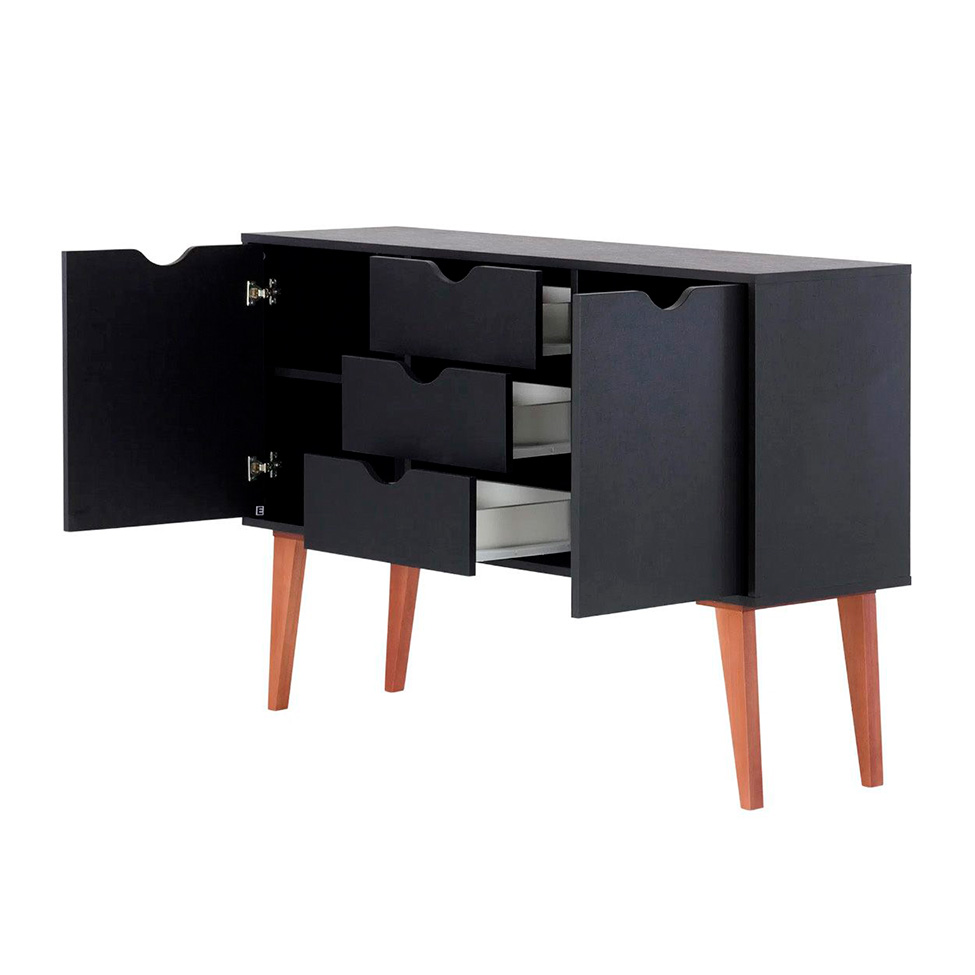 Cômoda Ipanema 4 GV Preta 90 cm