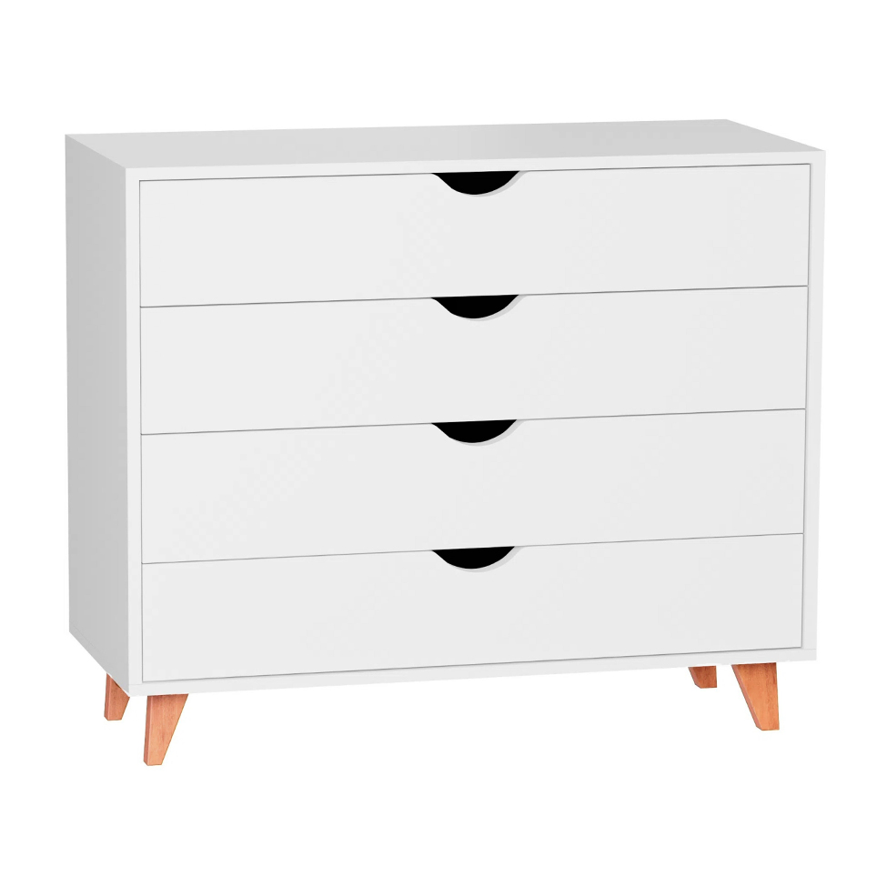 Cômoda Ipanema 4 Gavetas Branca 90 cm