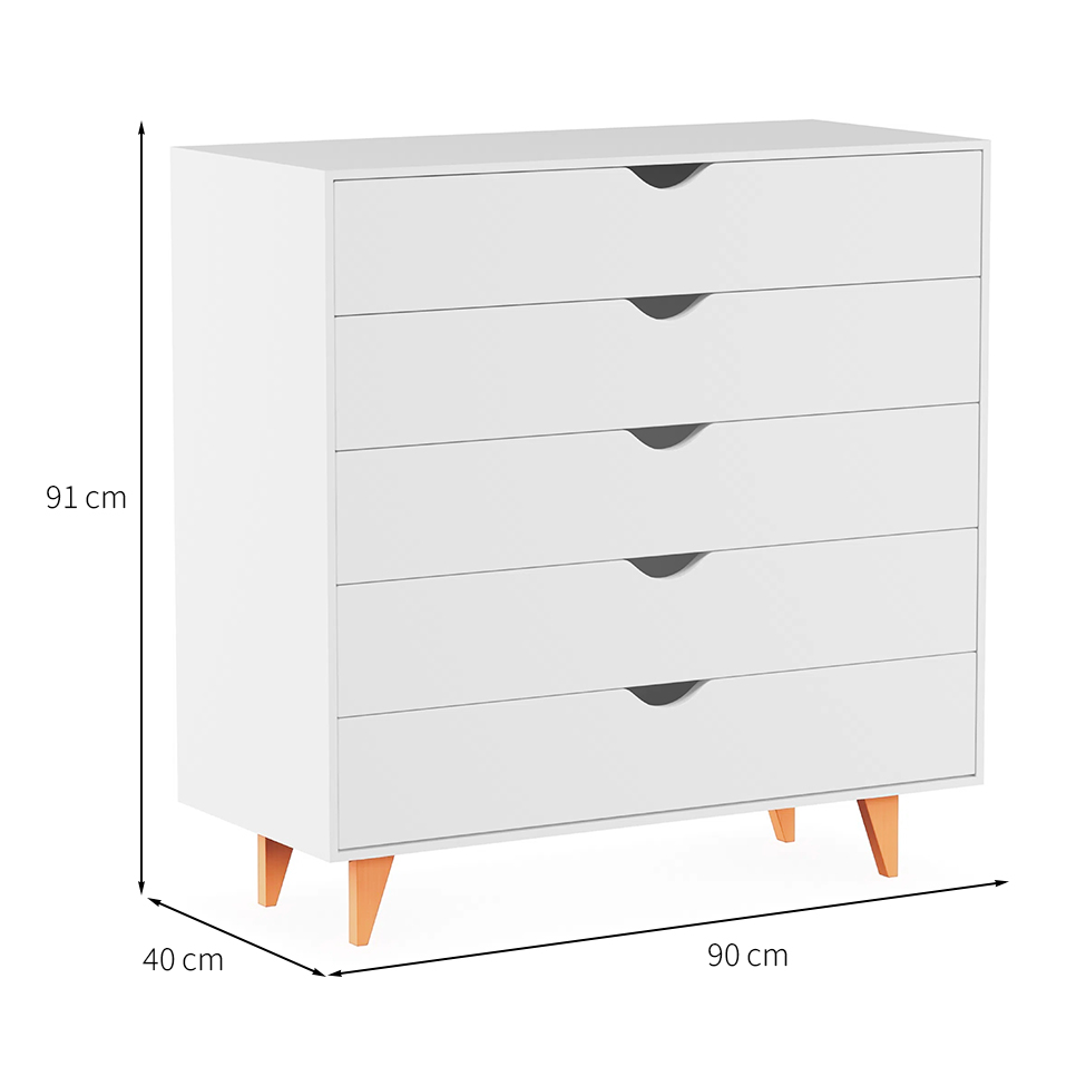 Cômoda Ipanema 5 GV Branca 90 cm