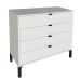 Cômoda Queens 4 Gavetas Branca 90 cm