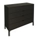 Cômoda Queens 4 Gavetas Preta 90 cm
