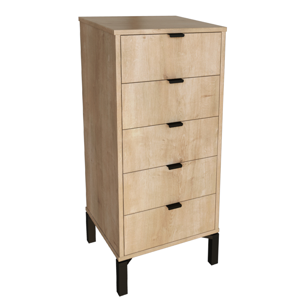 Cômoda Queens 5 Gavetas Amadeirada 40 cm