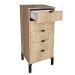 Cômoda Queens 5 Gavetas Amadeirada 40 cm