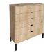 Cômoda Queens 5 Gavetas Amadeirada 90 cm