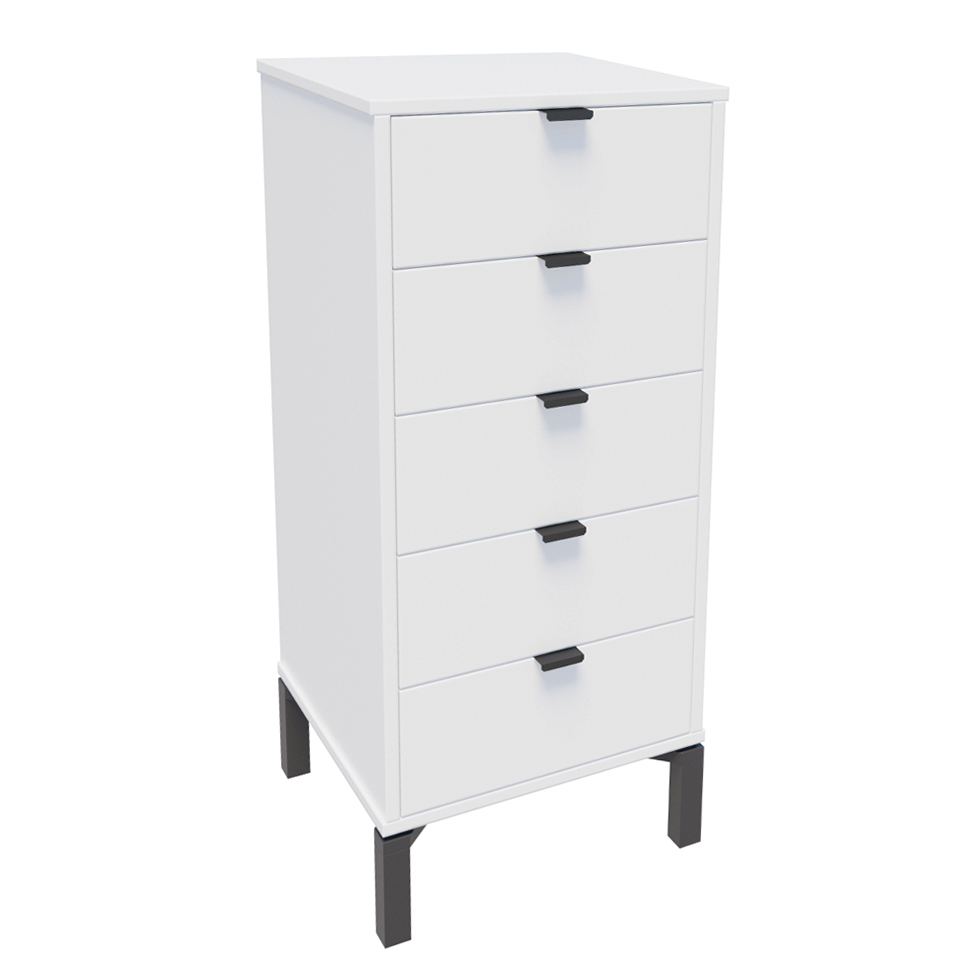Cômoda Queens 5 Gavetas Branca 40 cm