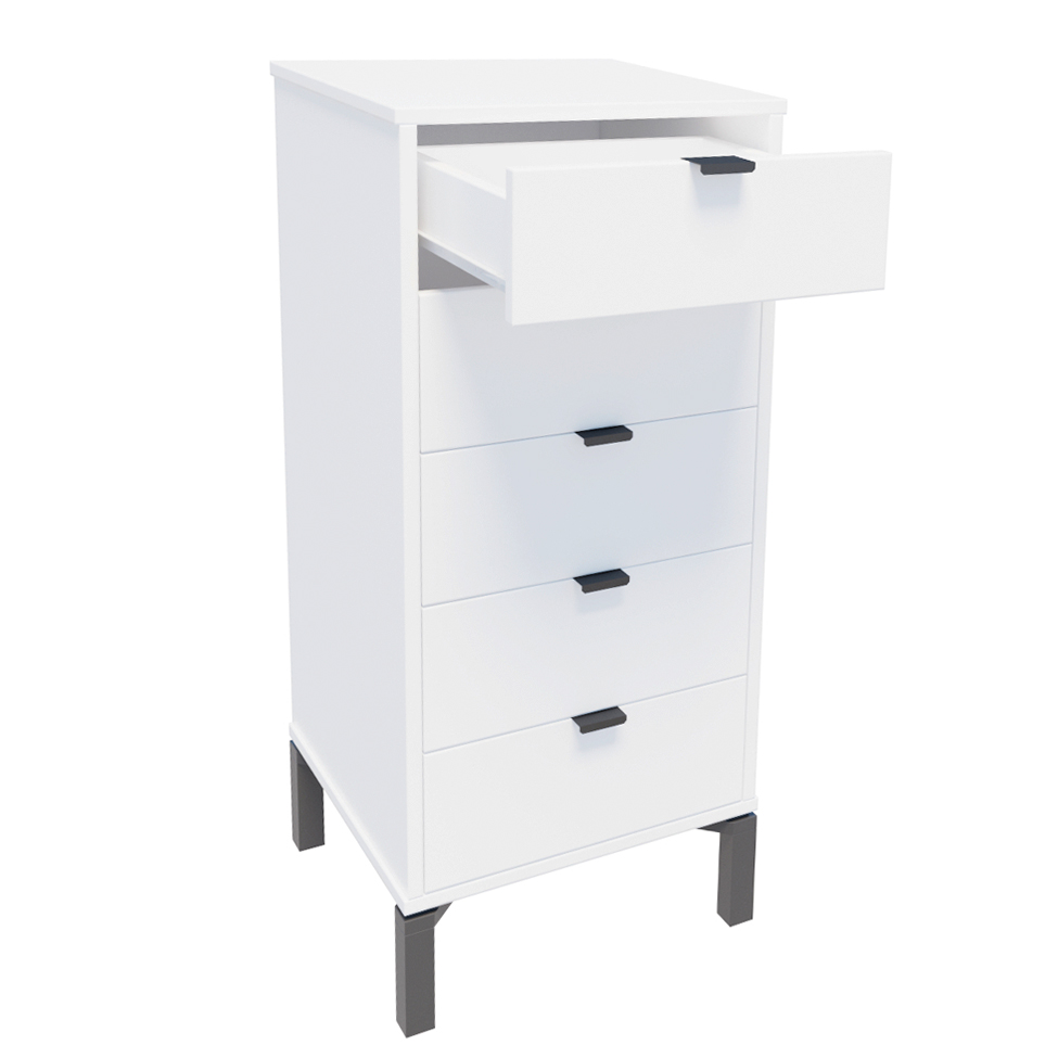 Cômoda Queens 5 Gavetas Branca 40 cm