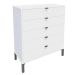 Cômoda Queens 5 Gavetas Branca 90 cm