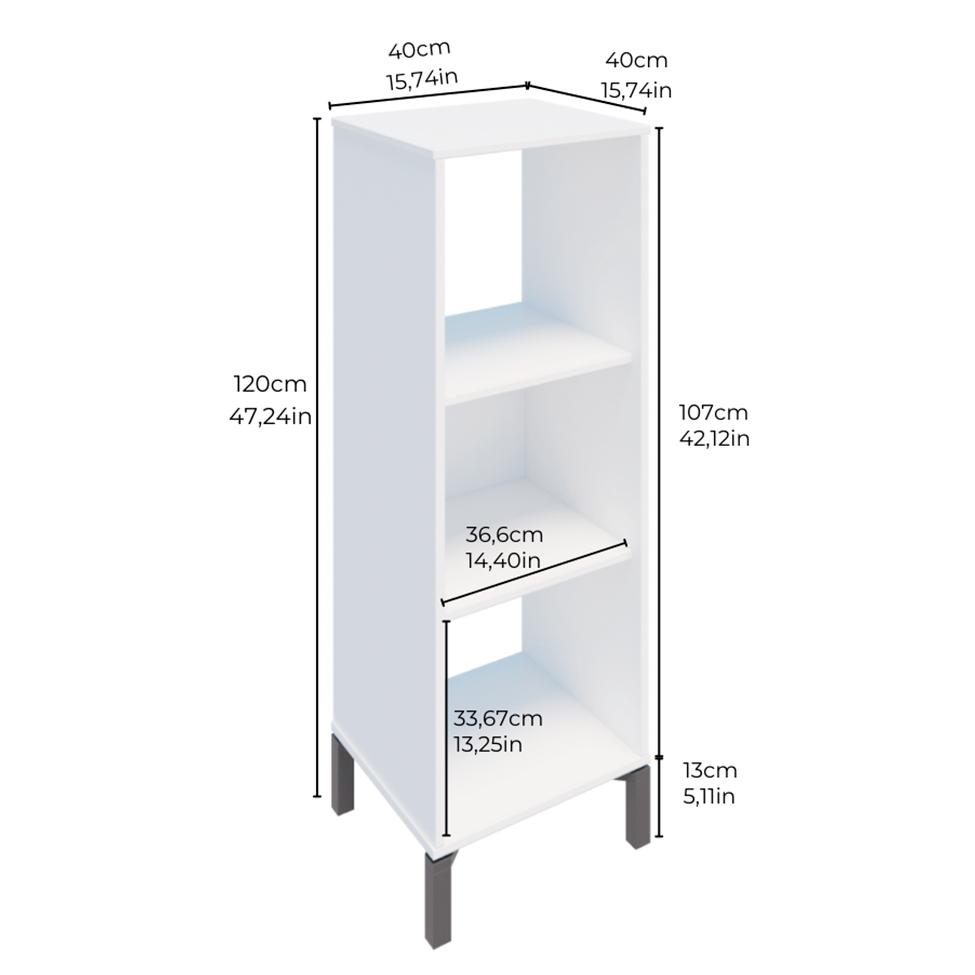 Estante Madison Preta 120x40 cm