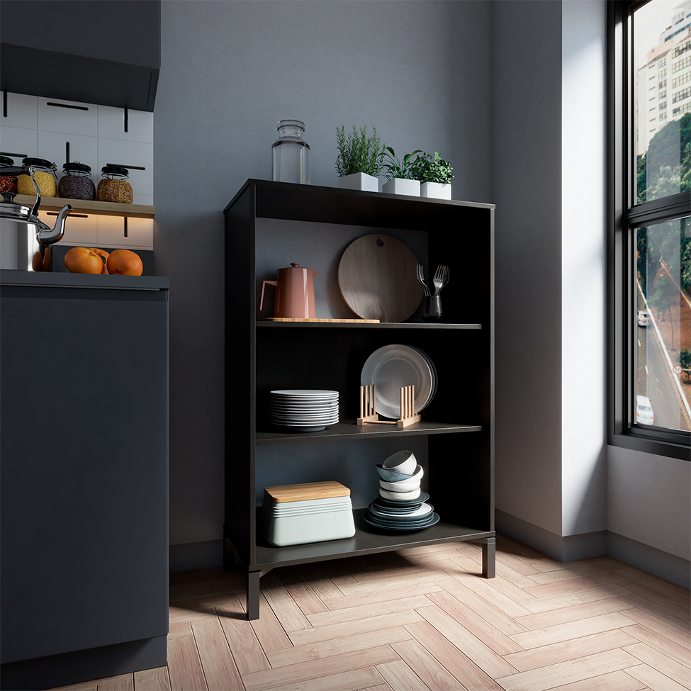 Estante Madison Preta 120x80 cm