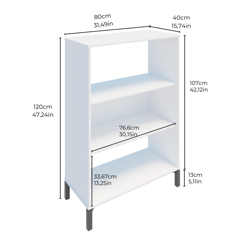 Estante Madison Preta 120x80 cm