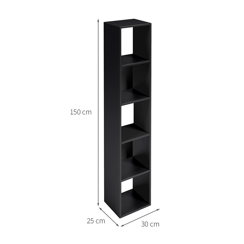 Estante para Escritório Torre Preta 150 cm