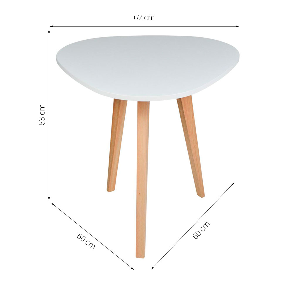 Mesa Lateral Triangular Munique Branca