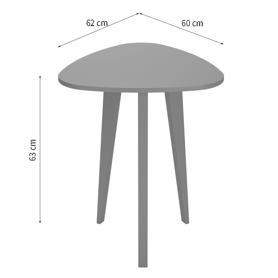 Mesa Lateral Triangular Munique Branca (63x62)