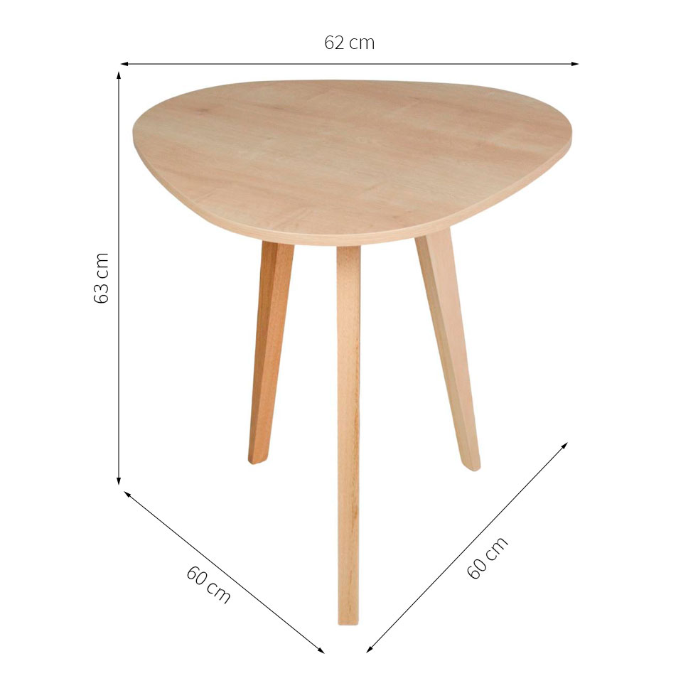 Mesa Lateral Triangular Munique Madeirada