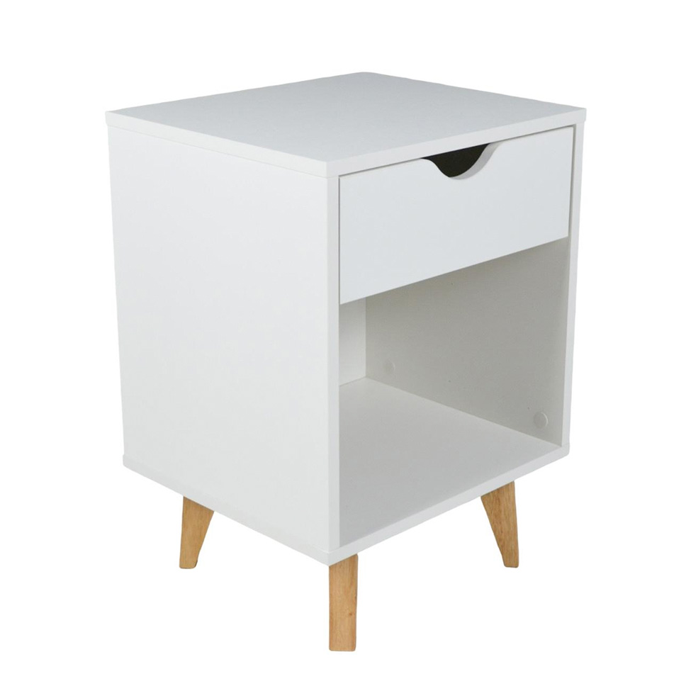 Mesa de Cabeceira Bilbo 1 Gaveta Branca