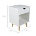 Mesa de Cabeceira Bilbo 1 Gaveta Branca
