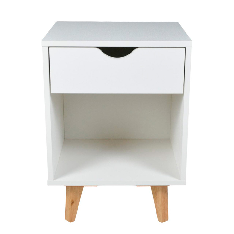 Mesa de Cabeceira Bilbo 1 Gaveta Branca