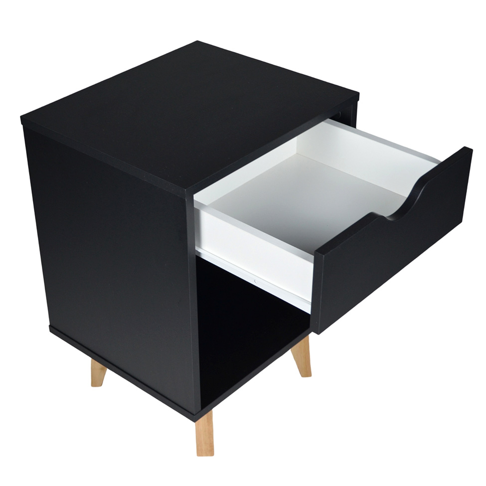 Mesa de Cabeceira Bilbo 1 Gaveta Preta