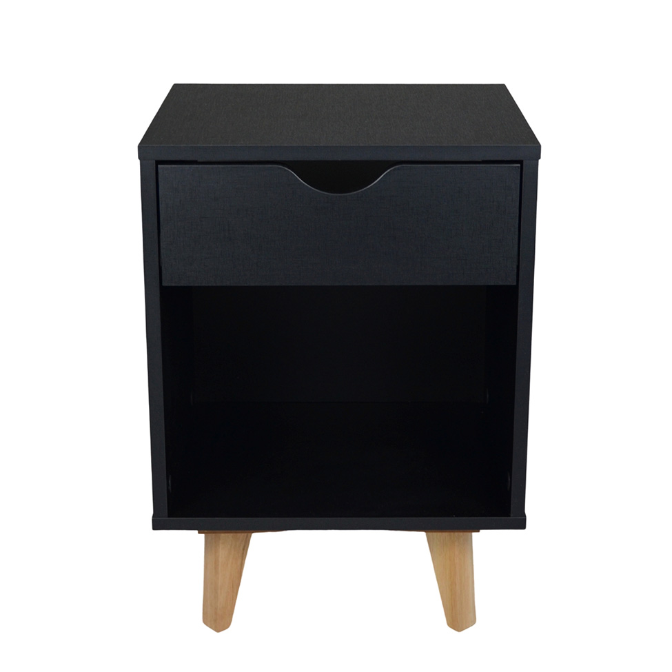 Mesa de Cabeceira Bilbo 1 Gaveta Preta