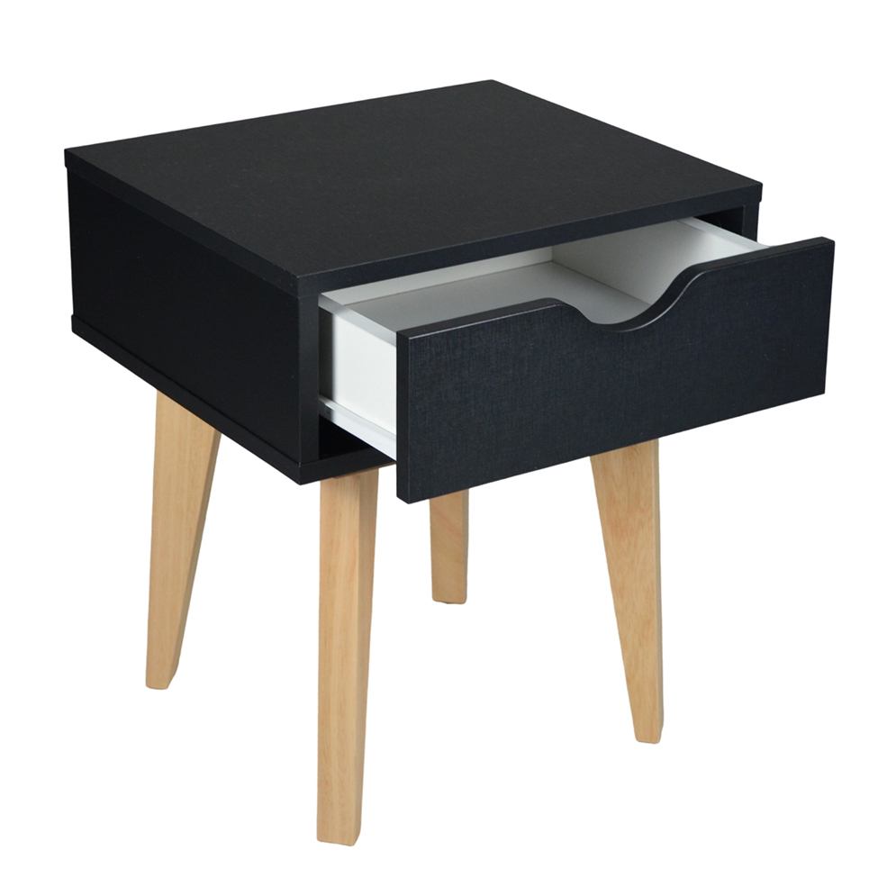 Mesa de Cabeceira Felice 1 Gaveta Preta