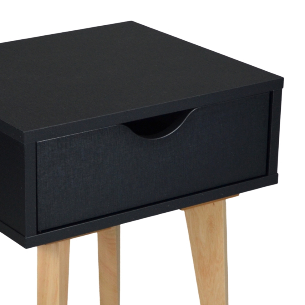 Mesa de Cabeceira Felice 1 Gaveta Preta